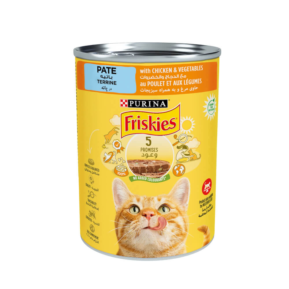 Friskies Pate With Chicken & Vegetables Wet Cat Food 400gm