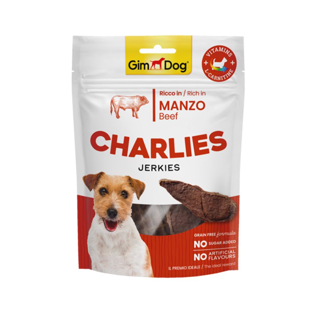 Gimdog Charlies Jerkies Beef Dog Treats - 70 g‏