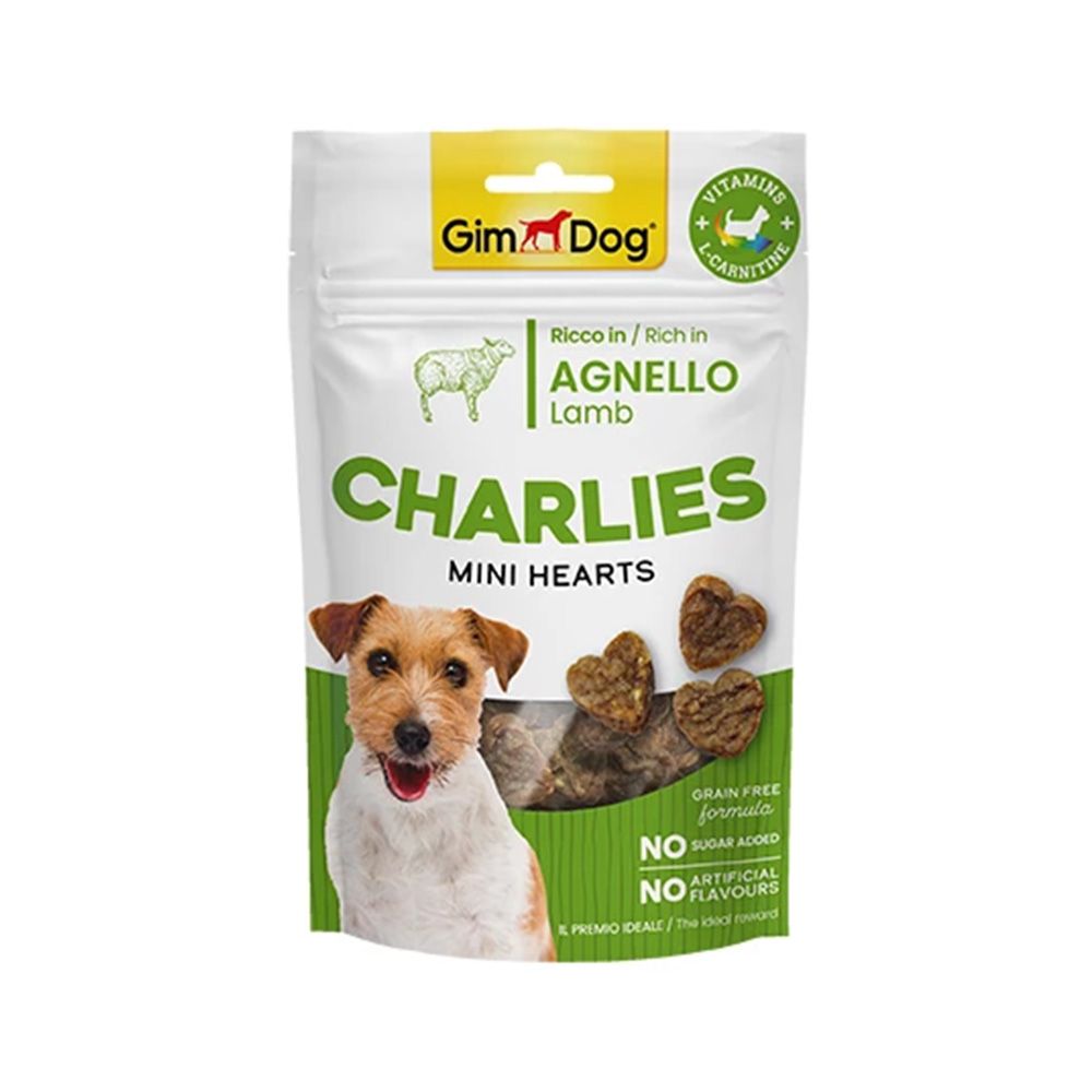 Gimdog Charlies Mini Hearts Lamb Dog Treats - 70 g