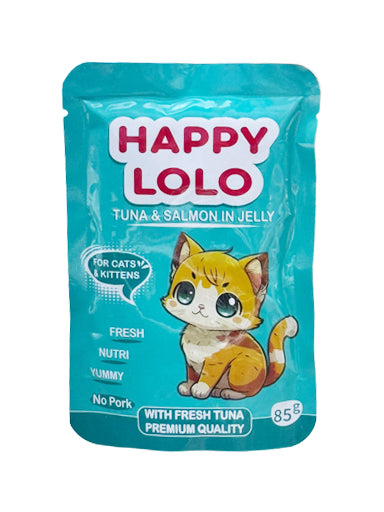 Happy lolo Tuna & Salmon In Jelly 85g