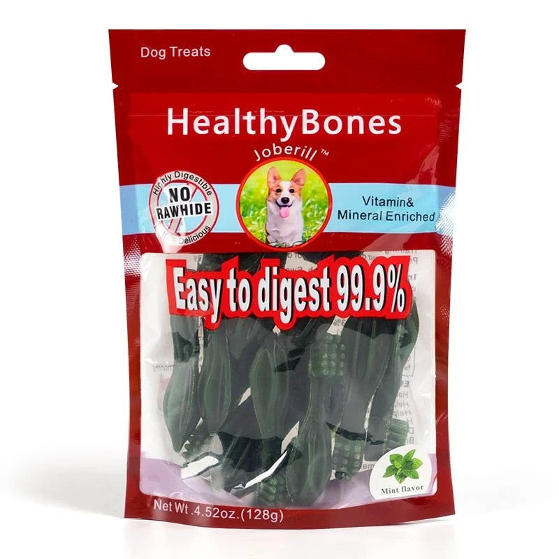 Healthy Bones Mint Flavor Brush Dog Treats 128G x 5 pack‏