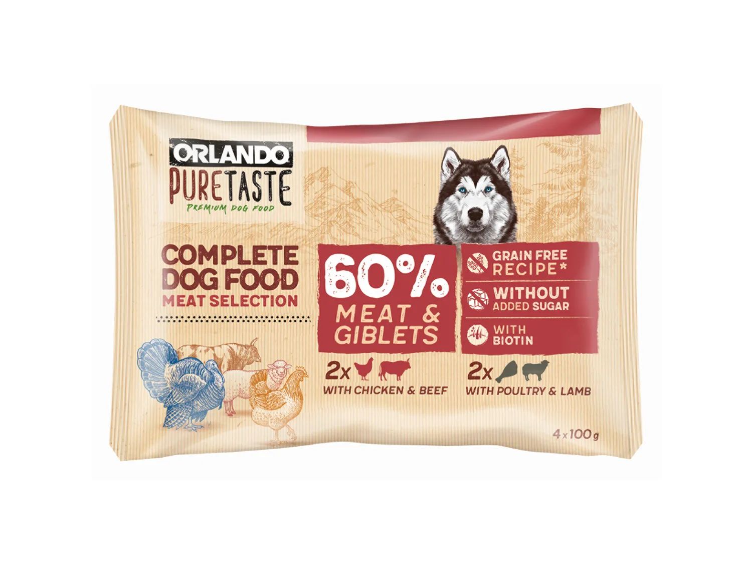 ORLANDO Pure Taste premium dog food *4pcs