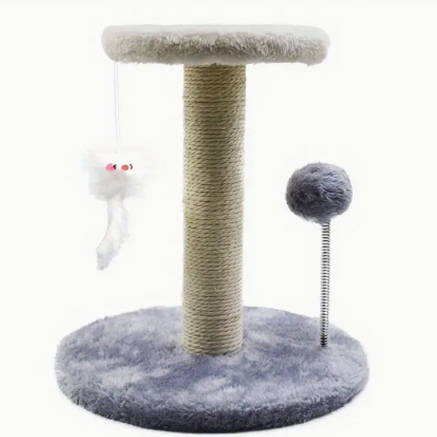 Kitten Scratching Board With A Hanging Mouse Spring Ball