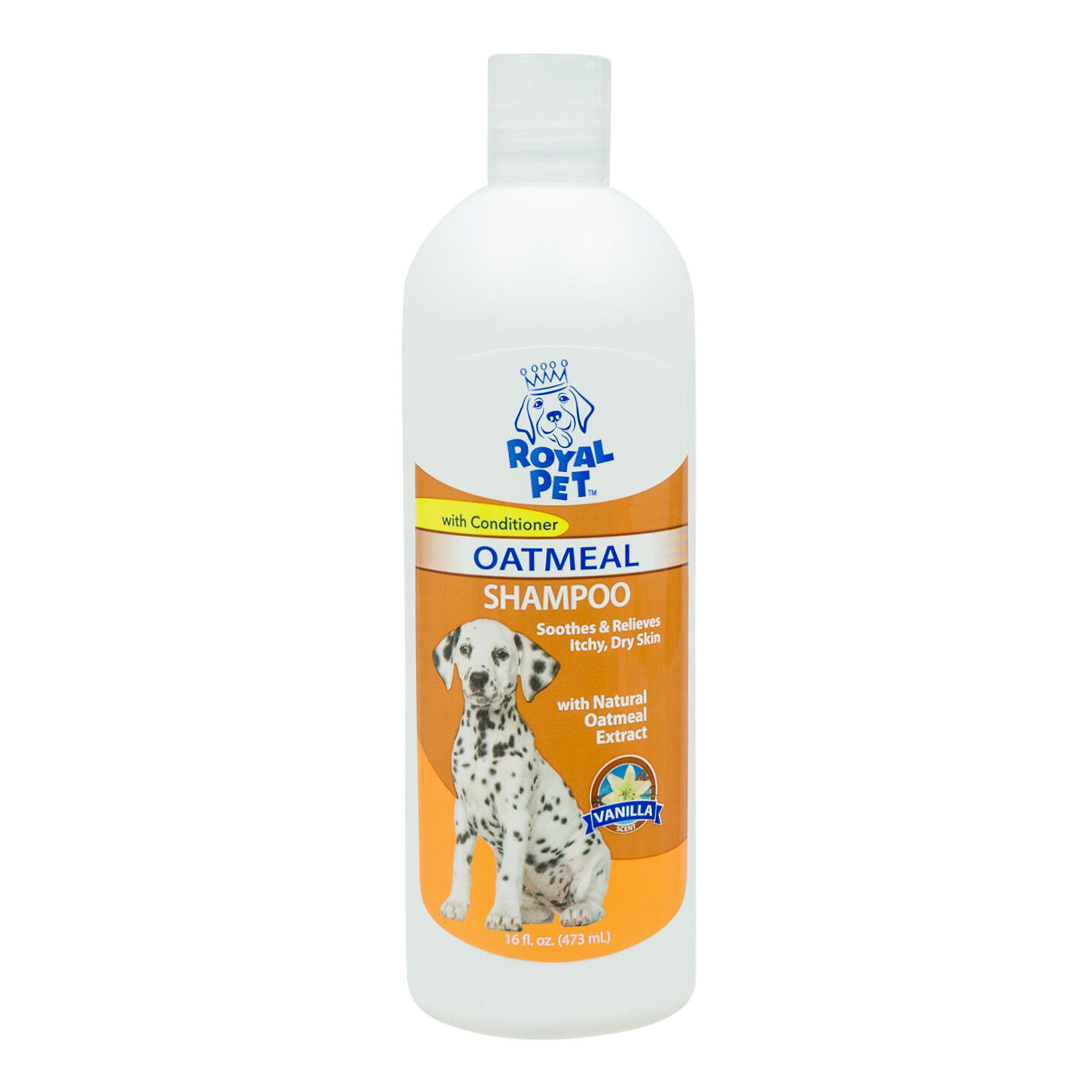 Pet Dogs Natural Shampoo Oatmeal Vanilla Odor Eliminator Dry Itching Skin 473ml