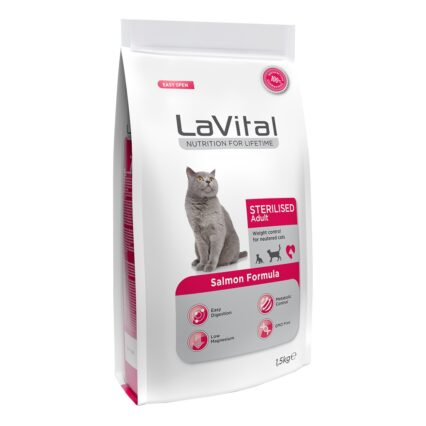 Lavital Salmon Flavor Formula for Sterilized Adult Cats 1.5 kg