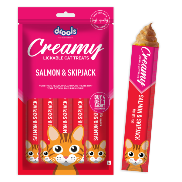 Drools Creamy Real Salmon & Skipjack 5 Sticks 75g