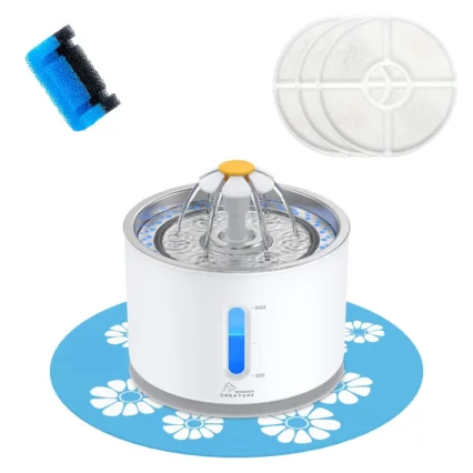 Fountain Double Plastic and Chrome Cat Water  - with Rose