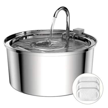 Fountain Stainless Steel Cat Water  - Round with Faucet - RX874 3.2L