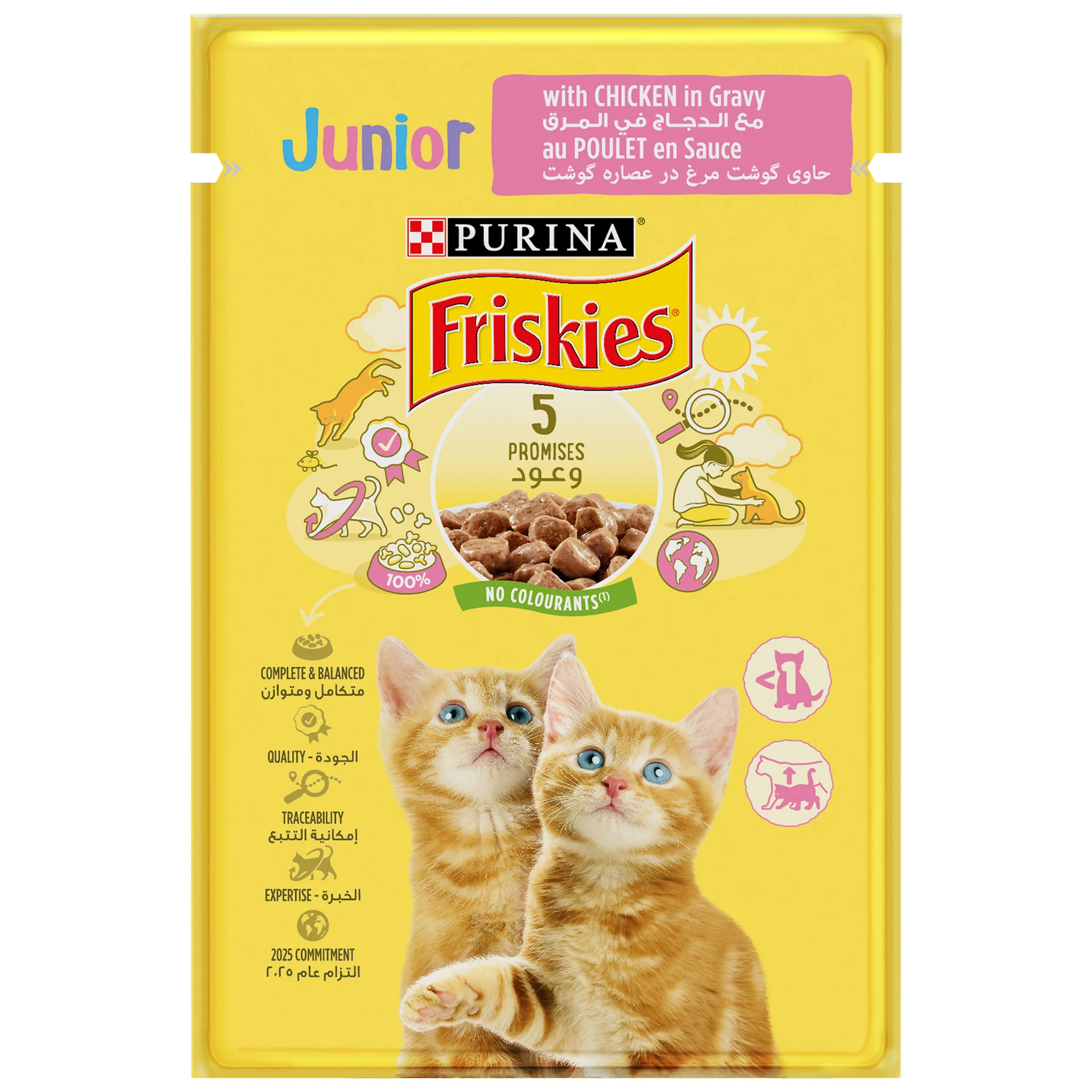 Friskies Kitten Chicken Chunks in Gravy Wet Cat Food Pouch 85g