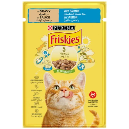 Friskies Salmon In Gravy Wet Cat Food Pouch 85g