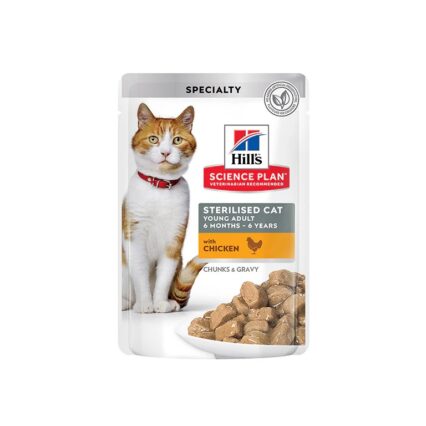 Hill's Science Plan Sterilised Cat Young Adult Cat Wet Food With Chicken Pouches-85g