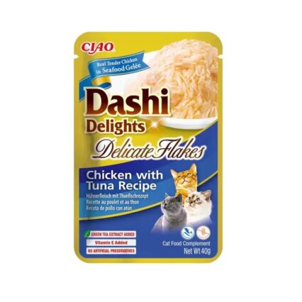 Inaba Dashi Delights Delicate Flakes Chicken With Tuna Recipe Cat Treats 40g