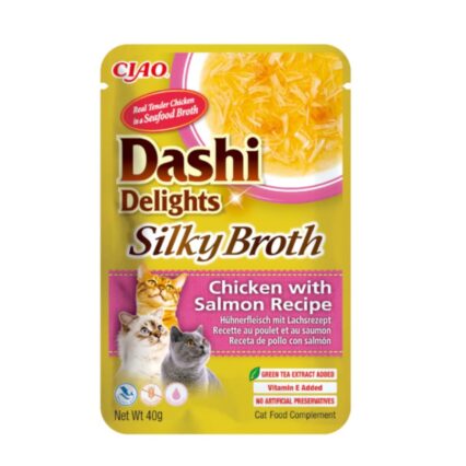 Inaba Dashi Delights Wet Cat Food Chicken & Salmon Recipe Flavor 40g