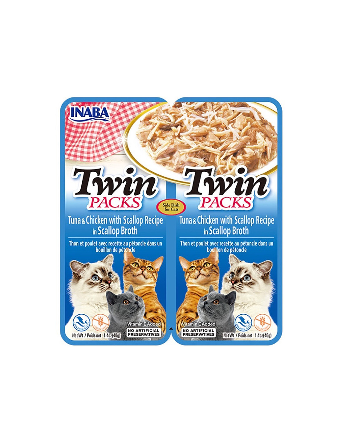 Inaba Twin Packs Tuna & Chicken in Scallop Broth 40g