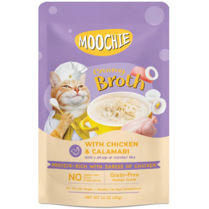 Moochie Treat Creamy Broths With Chicken And Calamari 40g