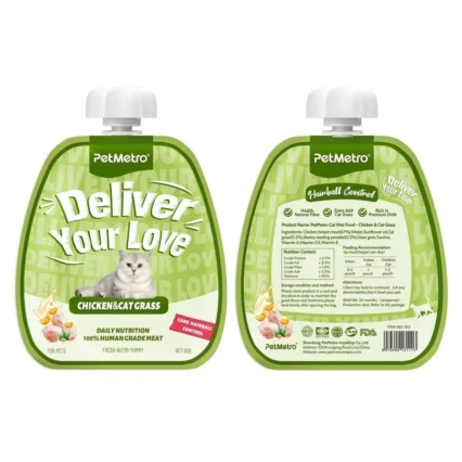 Pet Metro Treat Chicken And Cat Grass 60g