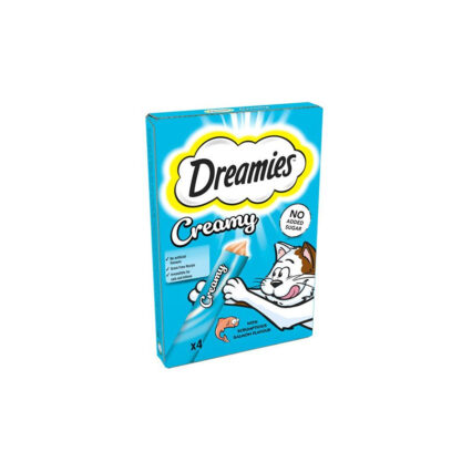 دريميز مكافآت كريمية للقطط البالغة بنكهة سمك السلمون - 4x10 جرام