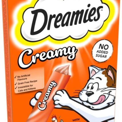 Dreamies Creamy Adult Cat & Kitten Treats with Tasty Chicken, 4 x 10g