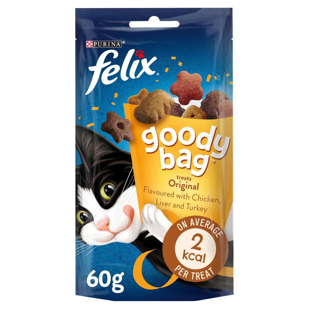 Felix Goody Bag Original Chicken, Liver and Turkey Cat Treats 60g