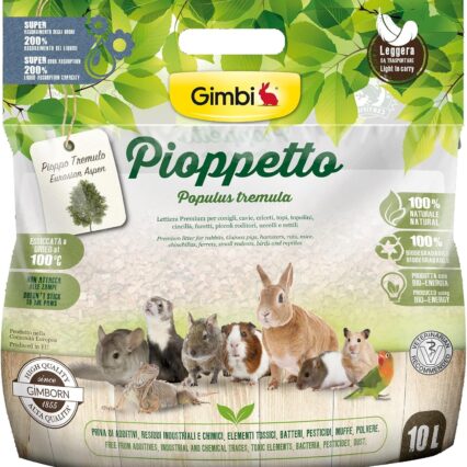 Gimbi Pioppetto biodegradable poplar litter for rodents and birds 10L