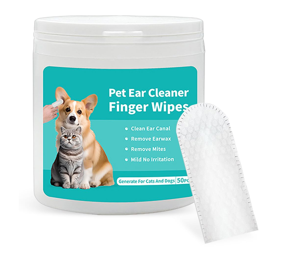 مناديل تنظيف آذان الحيوانات - 50 قطعة