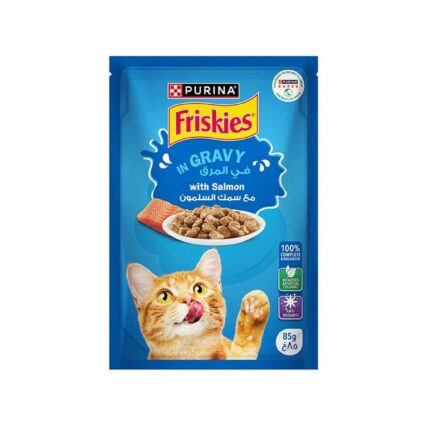طعام رطب فريسكس بنكهة السالمون - بالمرق 85 غ