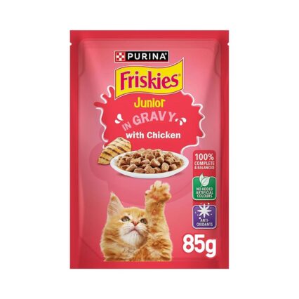 طعام رطب فريسكس بنكهة الدجاج للقطط الصغيرة - بالمرق 85 غ