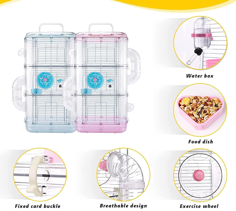 قفص هامستر فاخر - 3 طوابق - الصورة 3