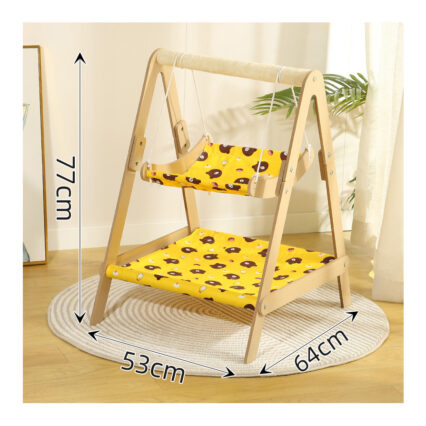 ستاند خشبي فاخر للقطط - لون اصفر