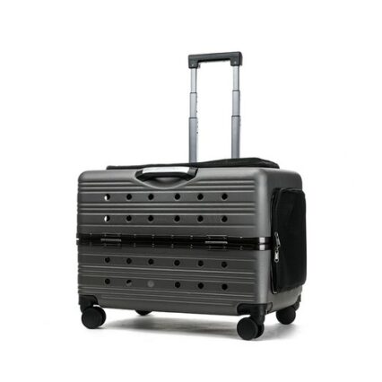 حقيبة نقل للحيوانات فاخرة مع عجلات