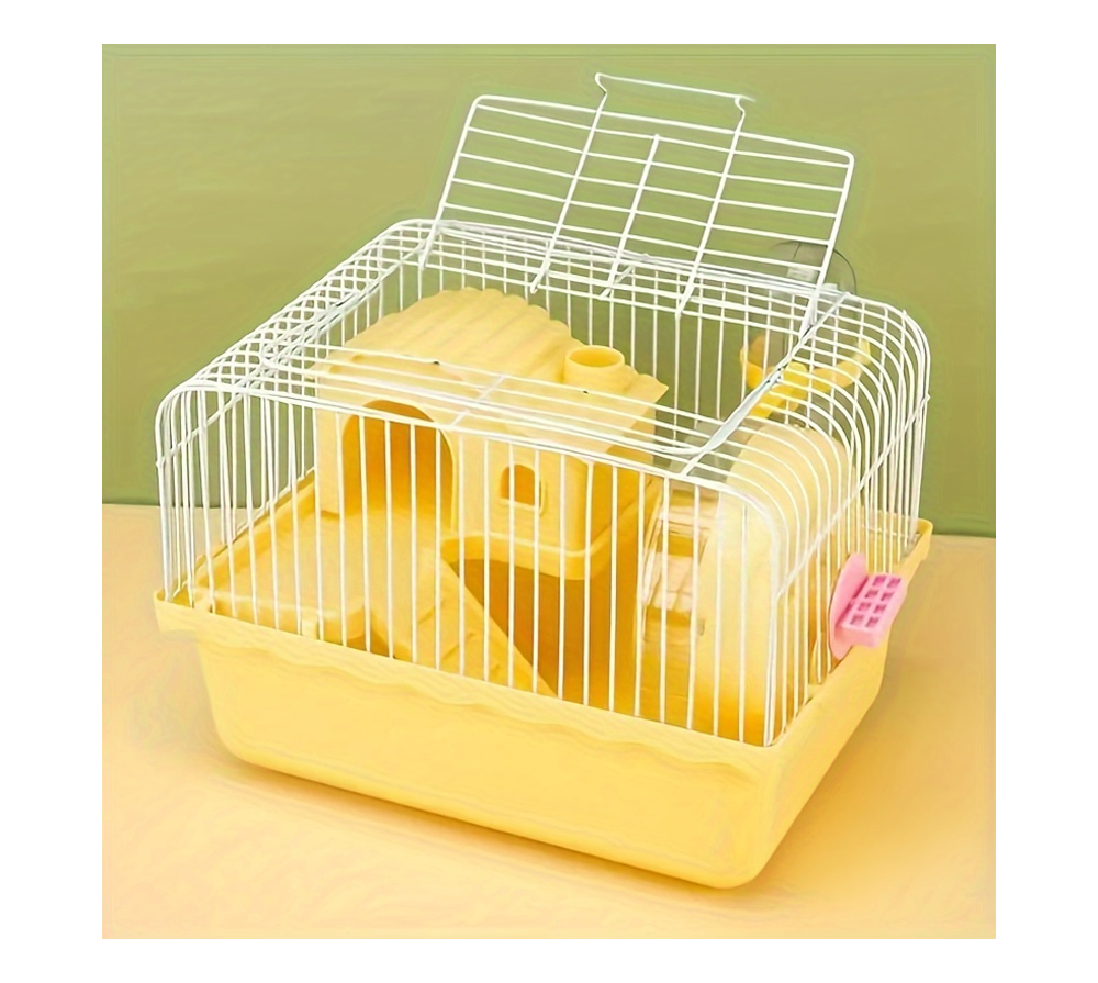 قفص هامستر مع بيت ودولاب - صغير