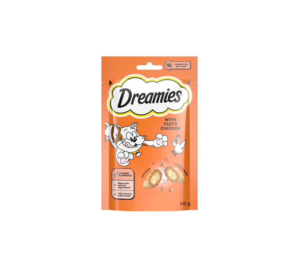 مكافآت دريمز للقطط بنكهة الدجاج 60 جرام